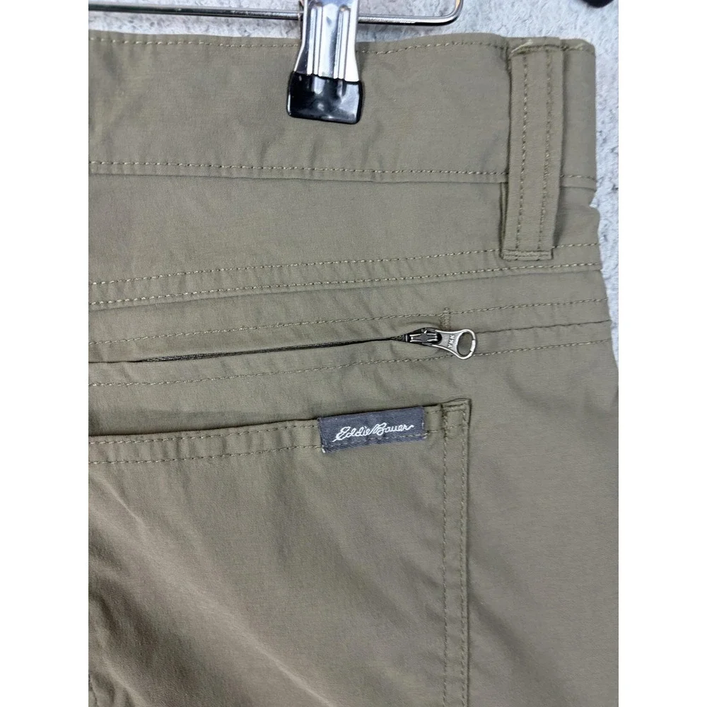Eddie Bauer Pants Mens 36x30 Beige Nylon Stretch Chino Casual Travel Outdoor Men